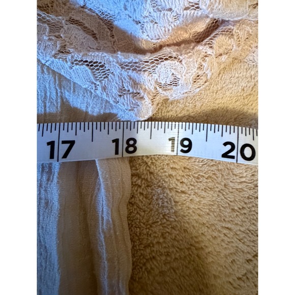 Westport Womens Cream Lace Boho Blouse Long Bell Sleeve Split Neck Top Small - Picture 7 of 10